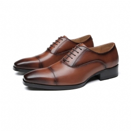 Pánské Společenské Boty Oxford Cap Toe Leather