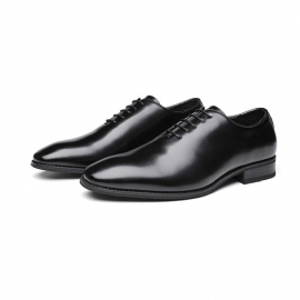 Pánské Společenské Boty Oxford Cow Lace Up Pointed Toe